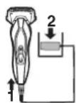 PANASONIC ES-RT74 - Charging without the self-cleaning recharger - 1
