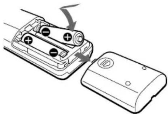 SONY D-VJ65 - To insert batteries into the wireless remote control - 1
