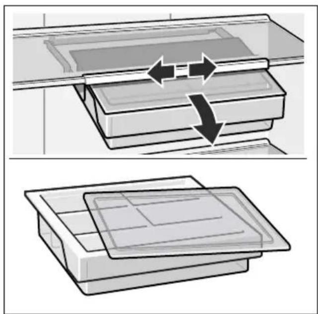 Two-step diagram showing a mechanical assembly with arrows indicating motion, no text or symbols present.