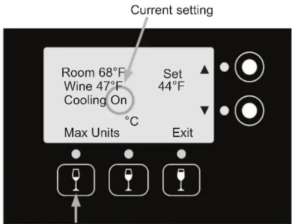 Dacor DYWS4 - Accessing the temperature/fan settings (cont.) - 3