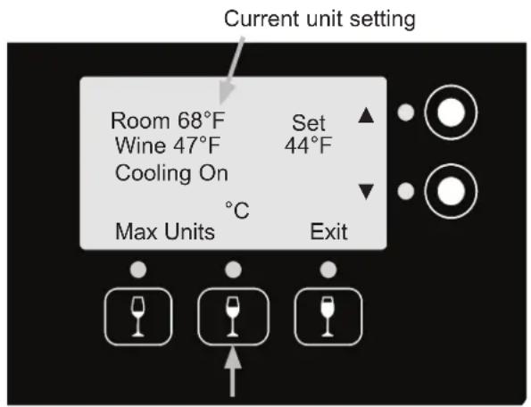 Dacor DYWS4 - Accessing the temperature/fan settings (cont.) - 2