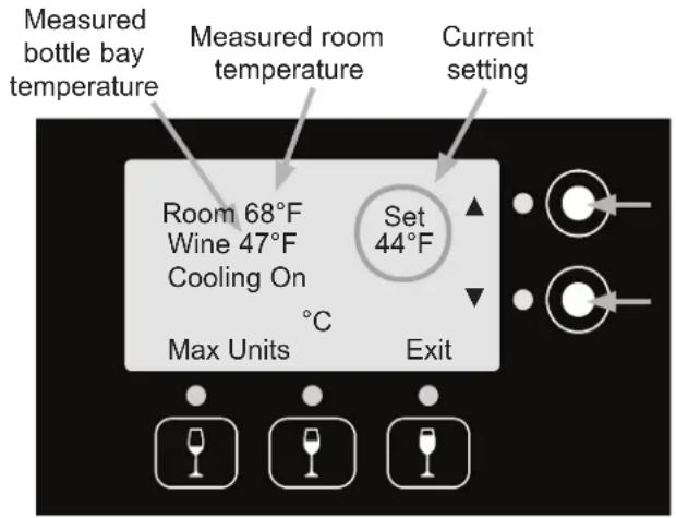 Dacor DYWS4 - Accessing the temperature/fan settings (cont.) - 1