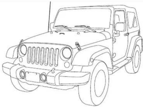 Line drawing of a classic off-road vehicle (no text or symbols)