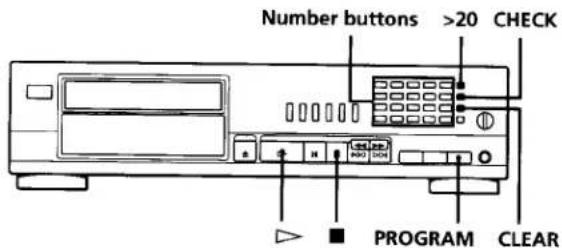 Number buttons >20 CHECK PROGRAM CLEAR