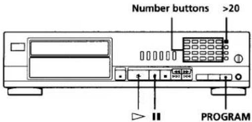 Number buttons >20 PROGRAM