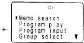 CD+ ►Memo search Program play Program input Group select