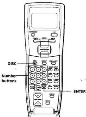 DISC Number buttons ENTER