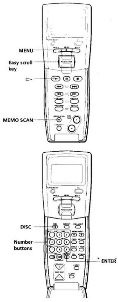 SONY CDP-CX88ES - Locating a disc directly using the remote - 1