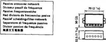 Passive crossover network Divisour passif de fréquence Passive Frequenzweiche Red divisora de frecuencias pasiva Passief scheidingsfilter-network Separatore di frequenza passivo Divisor passivo de frequència 陶瓷交叉電路圈 70 (2 7/n) 50 (2) 32.5 (1 7/n)