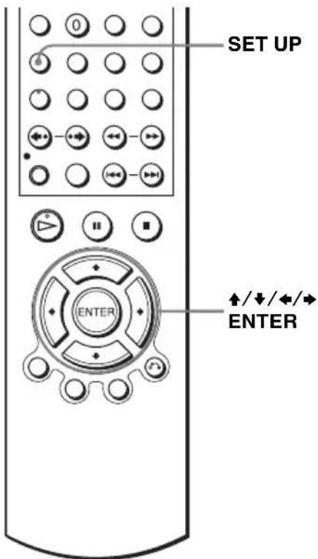 SET UP ↑/↓/←/→ ENTER ENTER