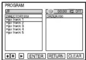 PROGRAM DIRECTORY:003 mpa track 1 mpa track 2 mpa track 3 mpa track 4 mpa track 5 ORDER:000 ENTER RETURN CLEAR