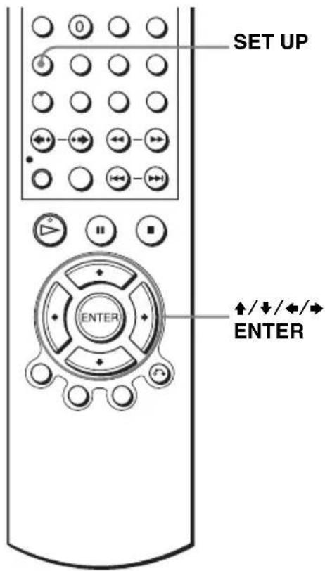 SET UP ENTER ↑/↓/←/→ ENTER
