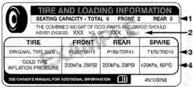 DODGE Chassis 5500 (2018) - TireAndLoadingInformationPlacard - 1