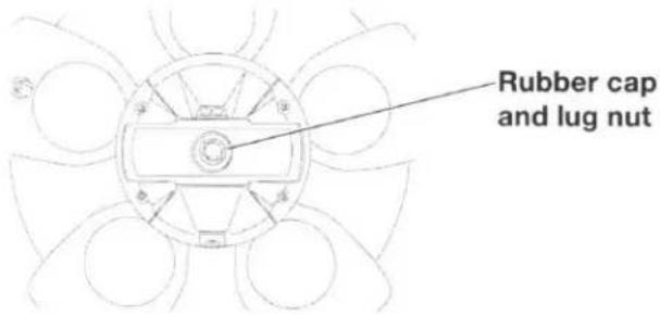 Rubber cap and lug nut