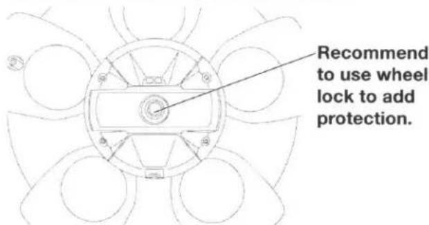 Recommend to use wheel lock to add protection.