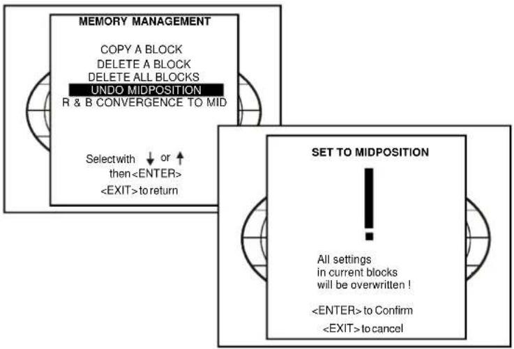 Barco Cine 5 - Undo all settings to midposition - 1