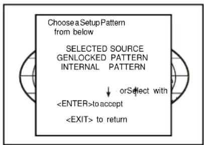 Barco Cine 5 - Selecting a Setup Pattern - 1