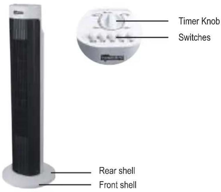 Timer Knob Switches Rear shell Front shell