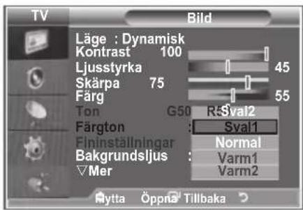 SAMSUNG LE37M86BC - Du kan välja den färgton som känns bekvämast. - 2