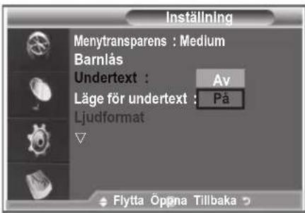 SAMSUNG LE37M86BC - Ställa in undertexter - 1