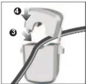 Diagram showing a mechanical component with numbered parts and directional arrows indicating motion or assembly.