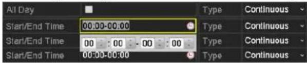 Hikvision DS-7616NI-VP - Edit the schedule: - 2
