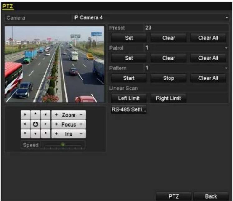 Hikvision DS-7616NI-VP - Enter the PTZ Settings interface. - 1