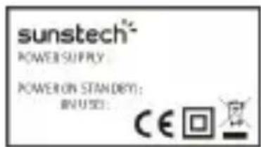 sunstech™ POWER SUPPLY POWER ON STANDBY: IN USE: CE 回