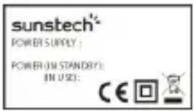sunstech® POWER SUPPLY : POWER (IN STANDARD): IN USE: CE