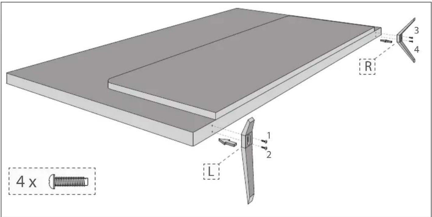 SHARP LC-40FI3422E - Установка подставки | Stand Installation - 1