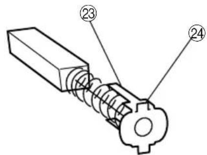 Technical diagram of a mechanical assembly with numbered components labeled 23 and 24