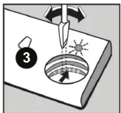 Diagram illustrating a sewing or sewing process with labeled parts and directional arrows, including a numbered step 3.