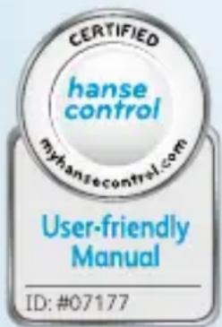 CERTIFIED hanse control myhansecontrol.com User-friendly Manual ID: #07177