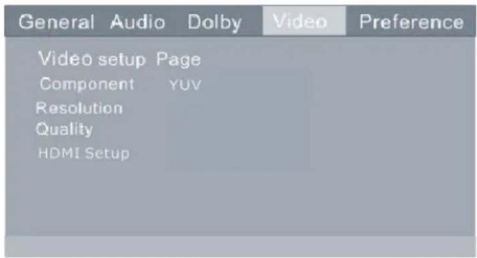 Sunstech DVPMH225 - Video Set-up Page - 1