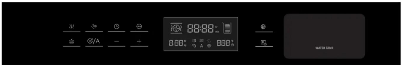 88:88 hr min 8.88 w 0 A 888 °C WATER TANK