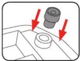 Ozito TCS-115 - Fitting the rubber feet - 1