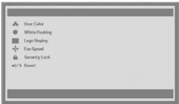 User Color White Peaking Logo Display Fan Speed Security Lock Reset