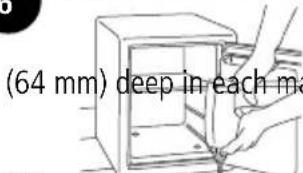 (64 mm) deep in each ma