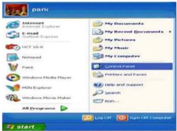 park Internet Internet Explorer E-mail Outlook Express HCT 10.0 Notepad Paint Windows Media Player MSN Explorer Windows Movie Maker All Programs My Documents My Recent Documents > My Pictures My Music My Computer Control Panel Printers and Faces Help and Support Search Run... Lina Off Turn Off Computer start