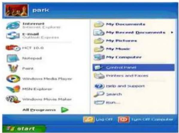 park Internet Internet Explorer E-mail Outlook Express HCT 10.0 Notepad Paint Windows Media Player MSN Explorer Windows Movie Maker All Programs My Documents My Recent Documents > My Pictures My Music My Computer Control Panel Printers and Faxes Help and Support Search Run... Log Off Turn Off Computer start