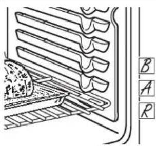 Technical diagram showing a ladder structure with labeled components A, B, and R, and an inset image of a dog on a ladder.