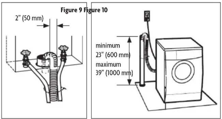 Figure 9 Figure 10 2" (50 mm) minimum 23" (600 mm) maximum 39" (1000 mm)