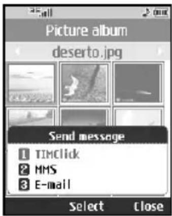Picture album deserto.jpg Send message 1 TIMClick 2 HMS 3 E-mail Select Close