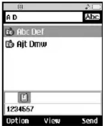 A D Abc Abc Def Ajt Dmw 1234567 Option View Send
