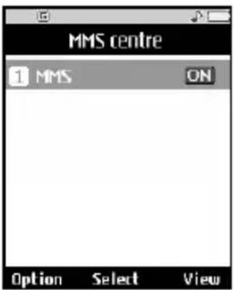 MMS centre 1 MMS ON Option Select View
