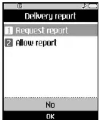 Delivery report 1 Request report 2 Allow report No OK