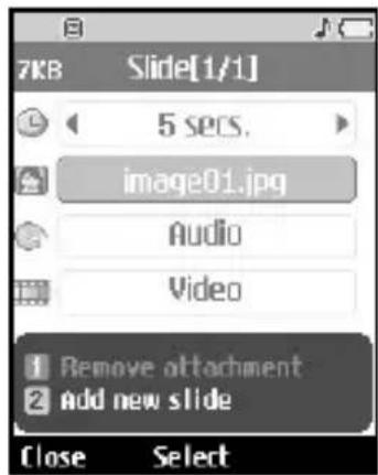 7KB Slide[1/1] 5 secs. image01.jpg Audio Video Remove attachment Add new slide Close Select