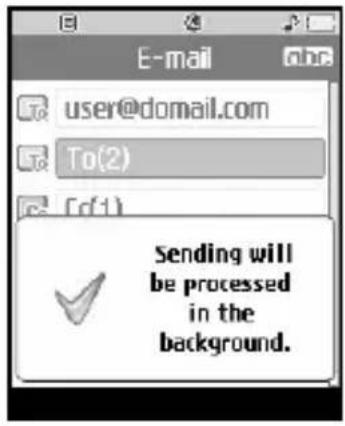 E-mail user@domail.com To(2) [cf1] Sending will be processed in the background.