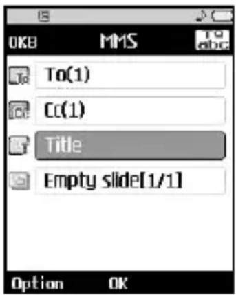 OKB MMS To(1) Cc(1) Title Empty slide[1/1] Option OK