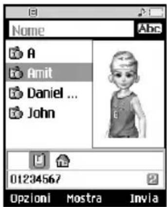 Nome A Amit Daniel ... John 01234567 Opzioni Mostra Invia